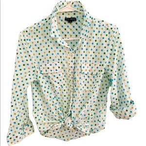 Willi Smith Polka Dot Button Down Top